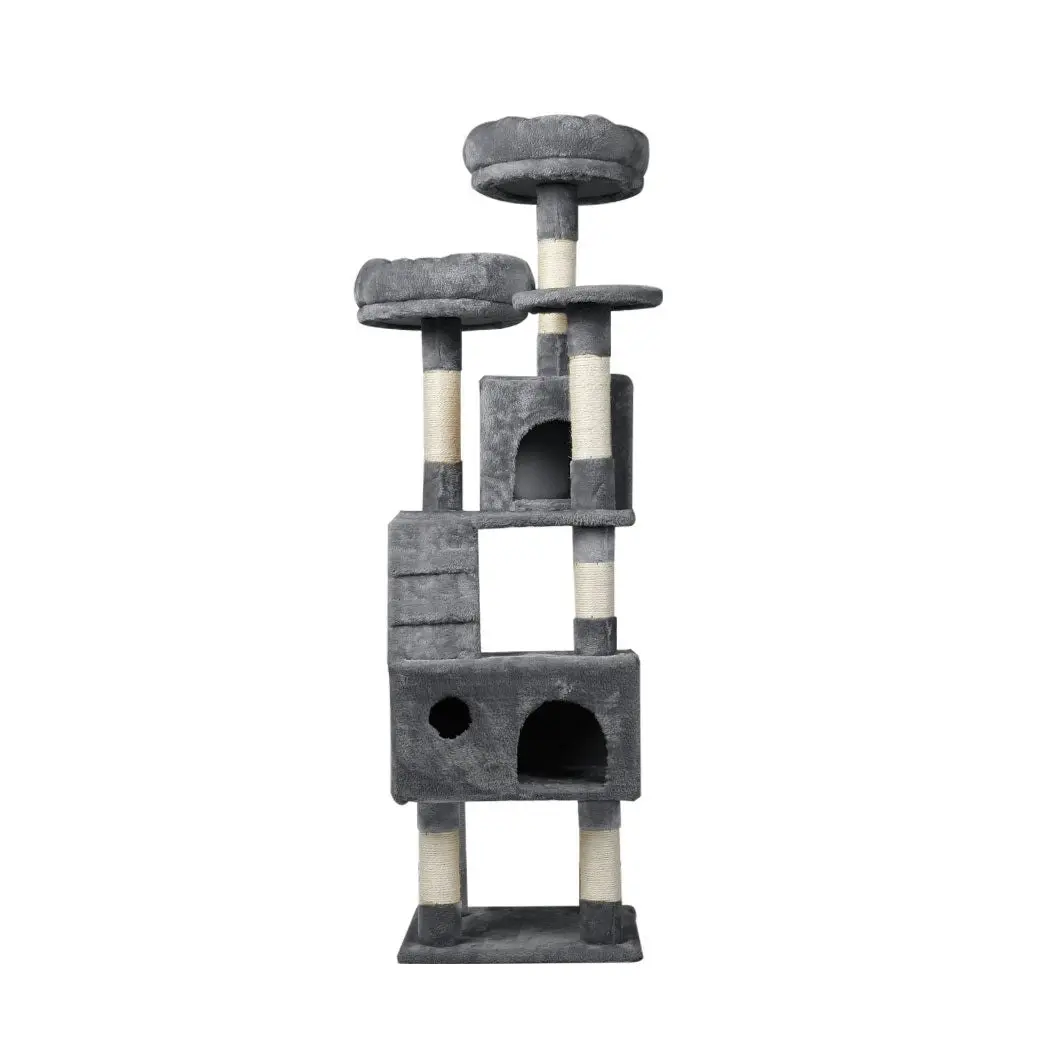 Pawz Cat Trees Scratching Post Scratcher For Large Cats Tower House Grey 141cm