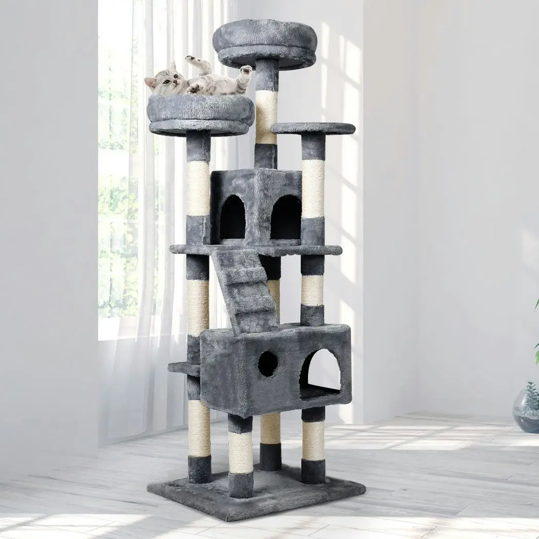 Pawz Cat Trees Scratching Post Scratcher For Large Cats Tower House Grey 141cm