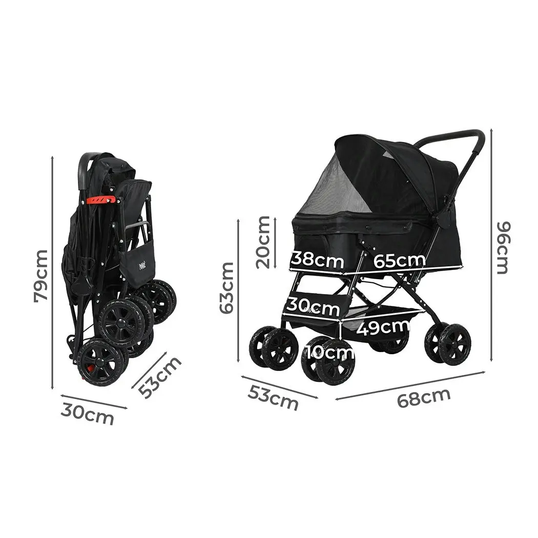 Pawz Pet Stroller Pram Dog Carrier Foldable Trailer Strollers 4 Wheels Large