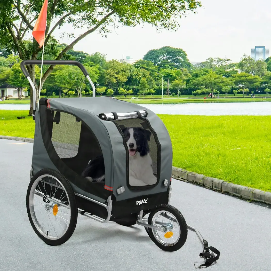 Pawz Pet Stroller Bike Trailer Foldable Pet Trailer 3-IN-1 Outdoor Sunroof