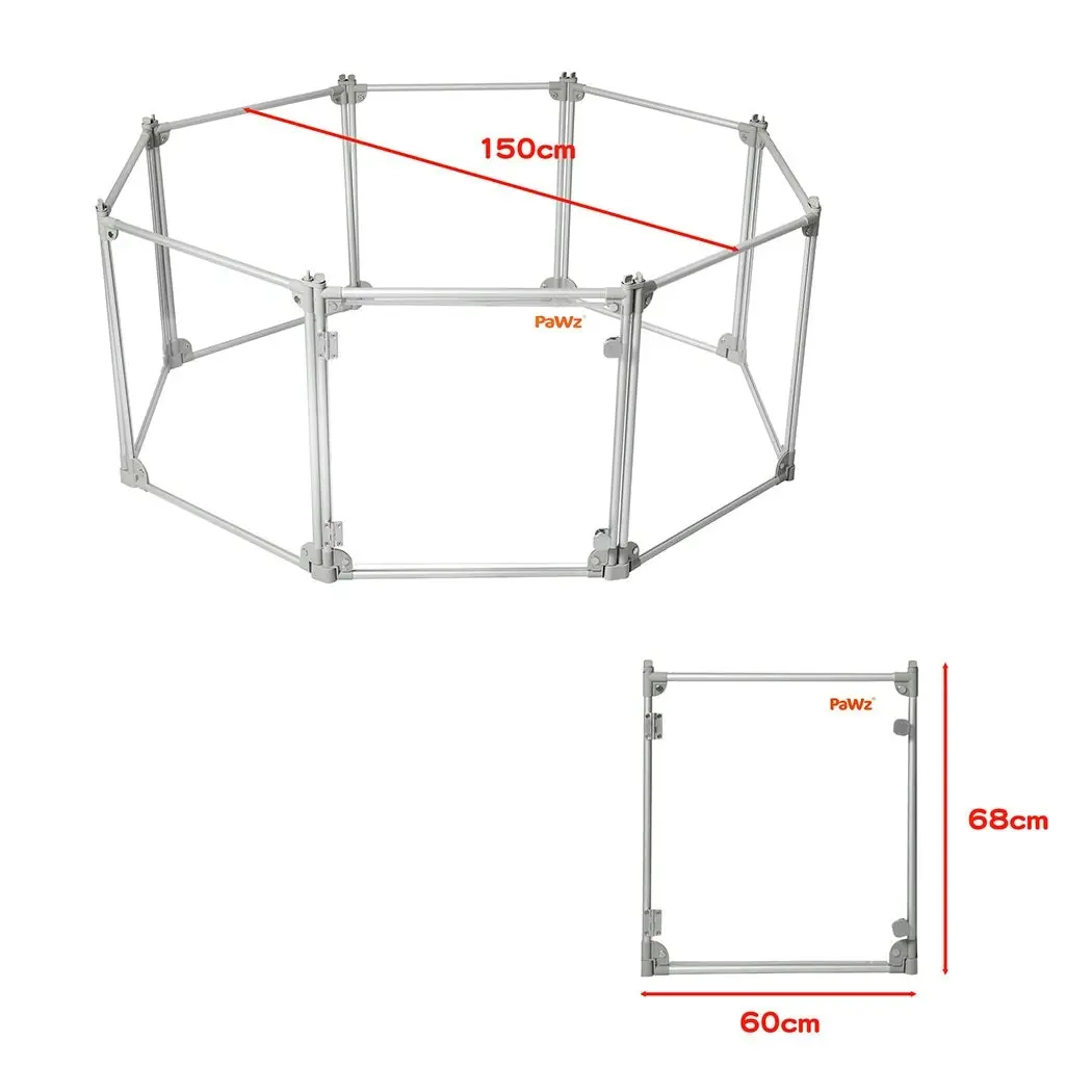 Pawz Pet Playpen Transparent Acrylic Clear Folding Dog Fence Kennel 8 Panel