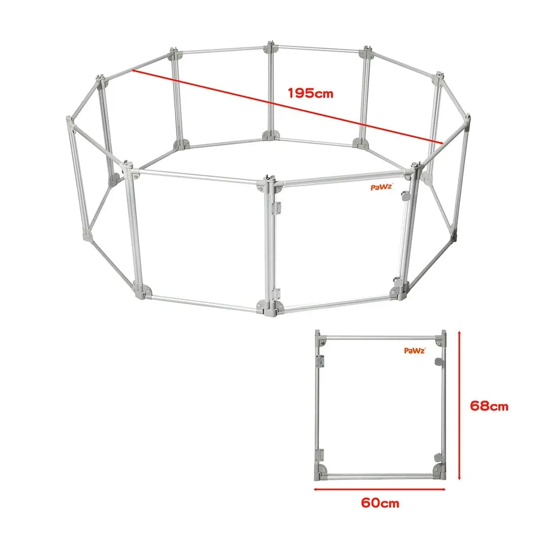 Pawz Pet Playpen Transparent Acrylic Clear Folding Dog Fence Kennel 10 Panel