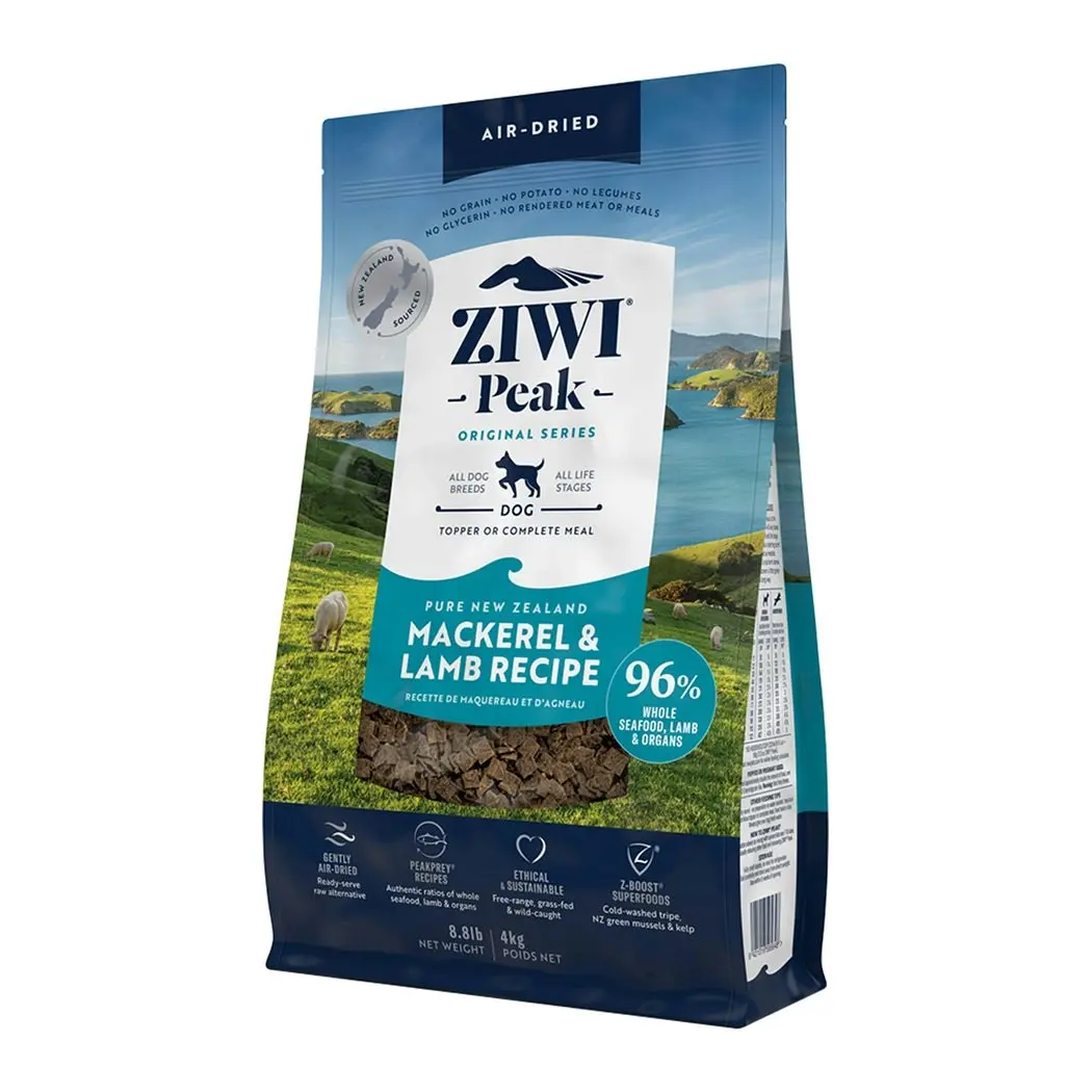 Ziwi Peak Air Dried Dog Food 4kg Mackerel & Lamb