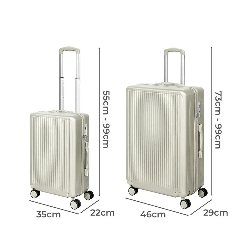 Slimbridge Luggage Suitcase Trolley Set Travel Lightweight 2pc 20"+28" White