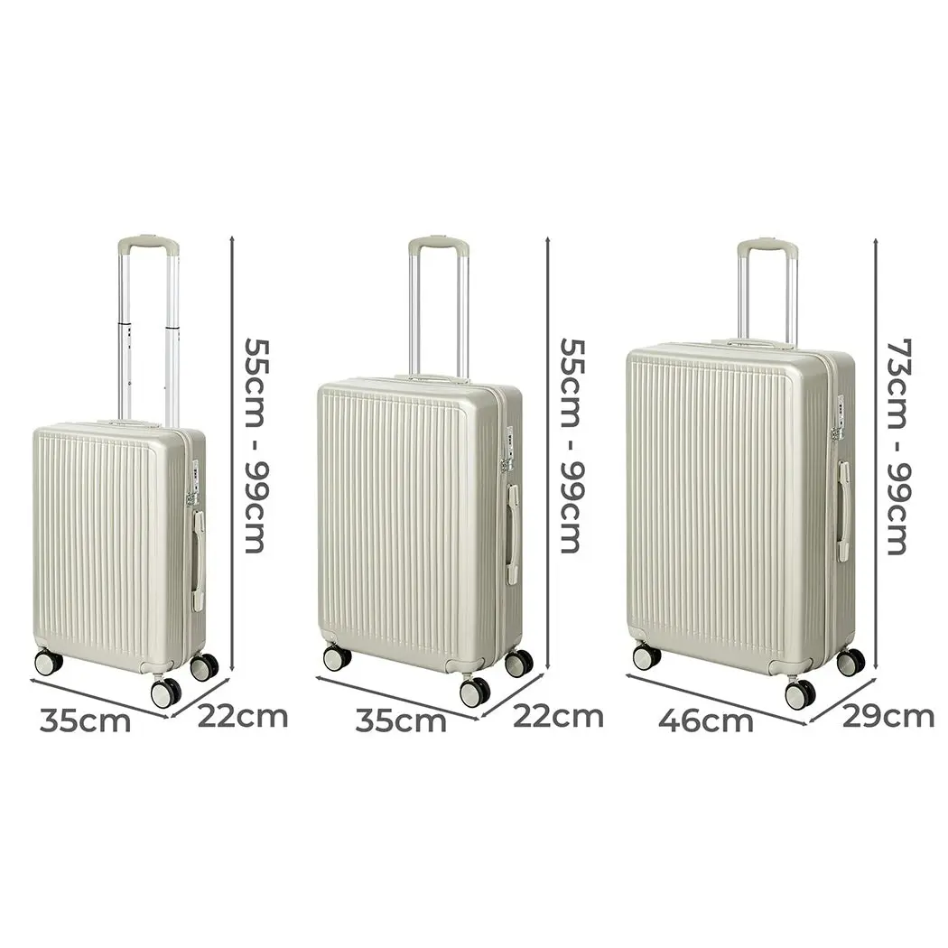 Slimbridge Luggage Suitcase Trolley Set Travel Lightweight 3pc 20"+24"+28" White