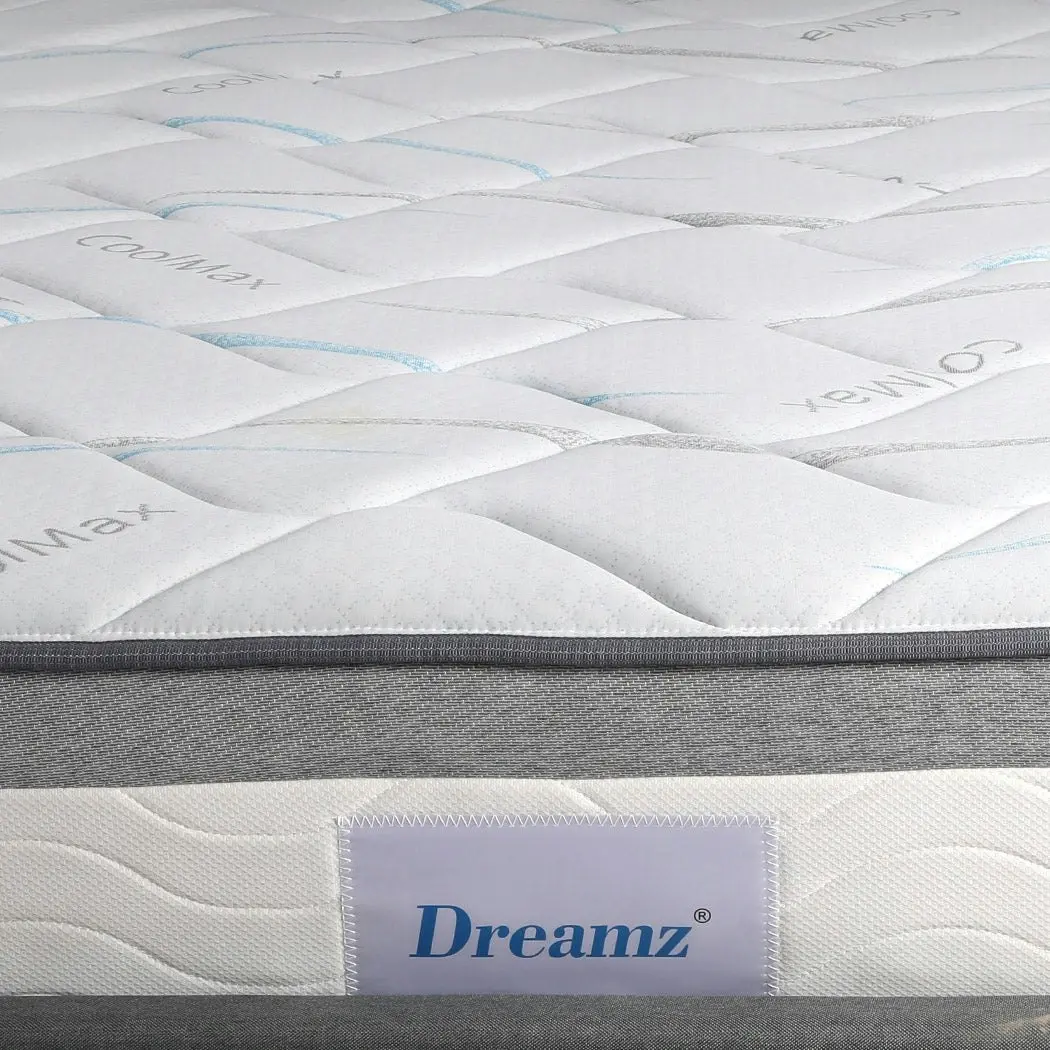 Dreamz Spring Mattress Bed Pocket Tight Top Foam Medium Firm Single Size 25CM