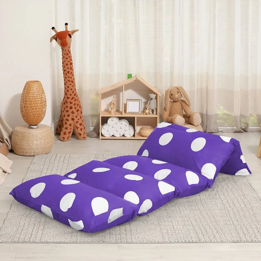 Dreamz Foldable Mattress Kids Pillow Bed Cushion Sofa Chair Lazy Couch Purple M