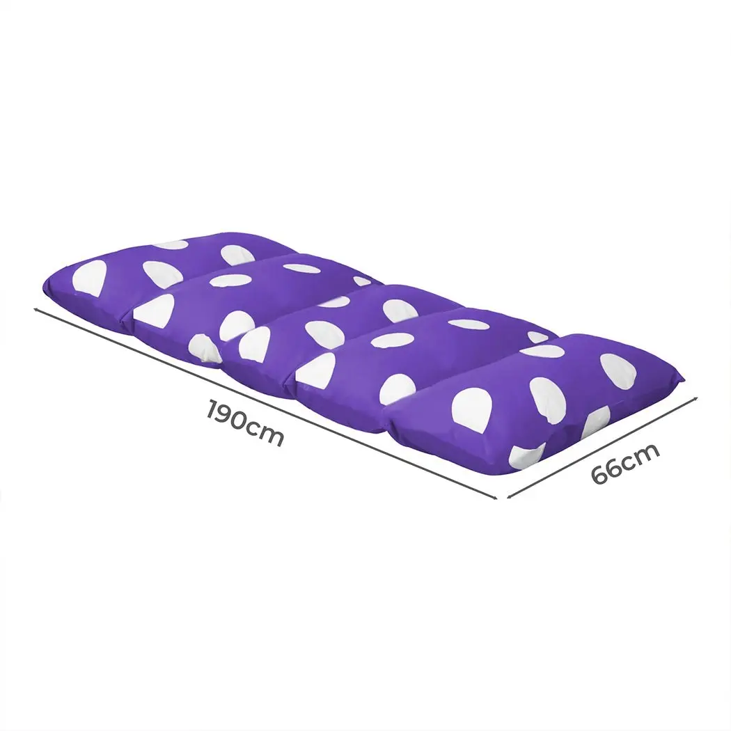 Dreamz Foldable Mattress Kids Pillow Bed Cushion Sofa Chair Lazy Couch Purple M