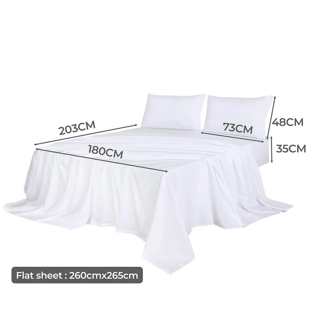 Dreamz Fitted Sheet Set Pillowcase Bamboo King White Summer 4PCS