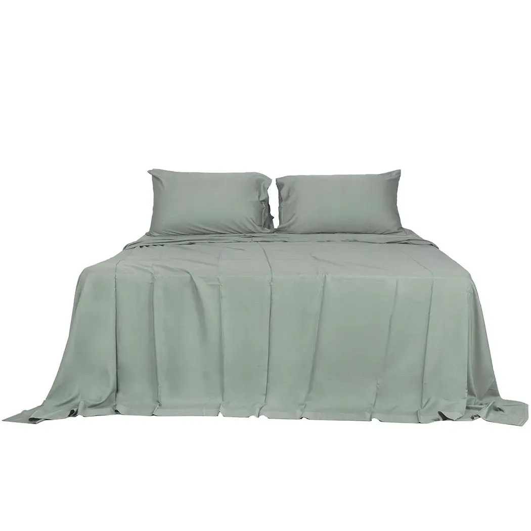 Dreamz Fitted Sheet Set Pillowcase Bamboo King Grey Summer 4PCS