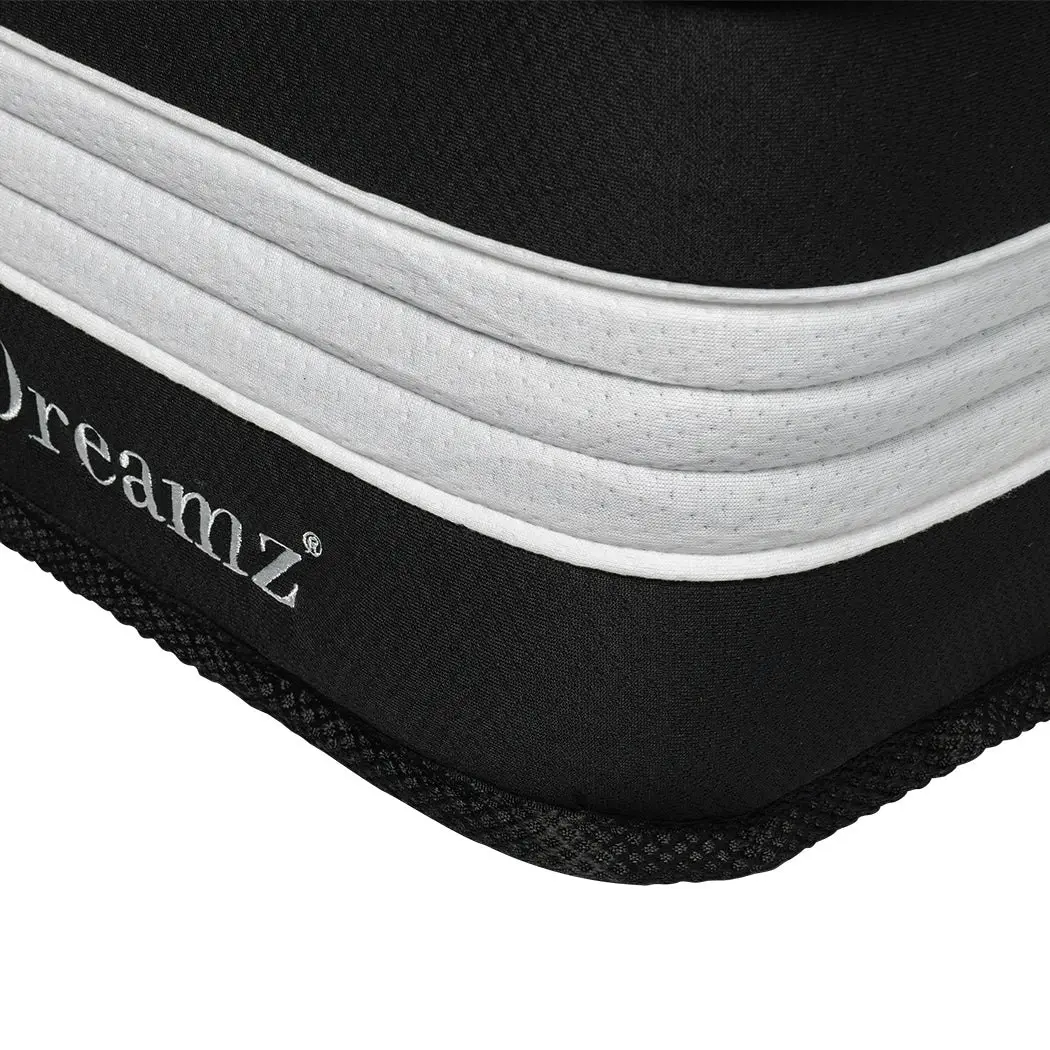 Dreamz Single Cooling Mattress Pocket Spring Euro Top Bed Foam 5 Zone 25cm