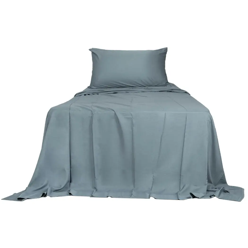 Dreamz Bamboo Sheet Set Fitted Pillowcase Single Size Grey 3PCS Set