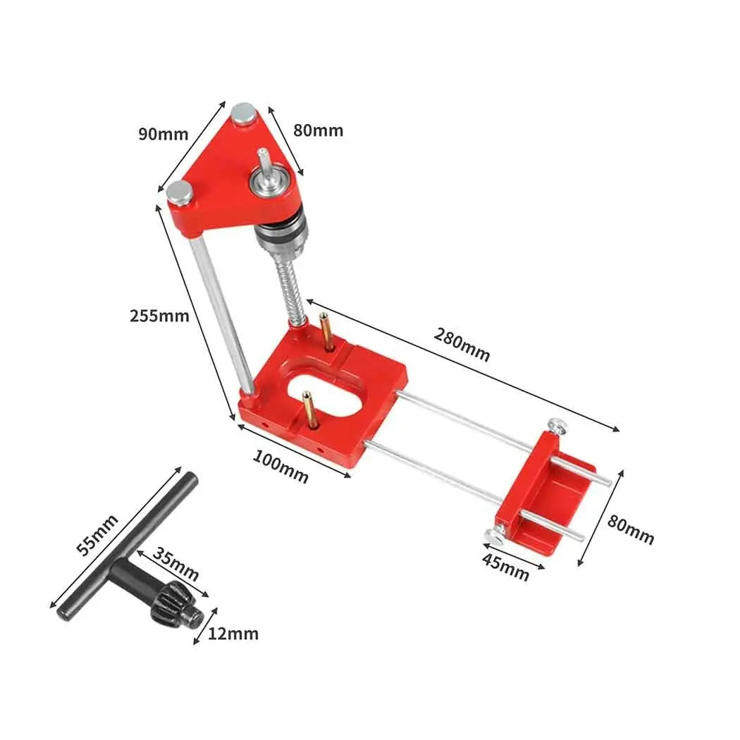 Traderight Drill Locator Alloy Steel Woodworking Drilling Guide Jig Adjustable