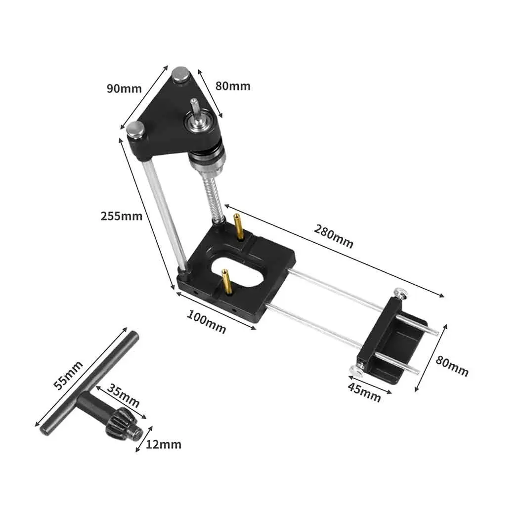 Traderight Drill Locator Alloy Steel Woodworking Drilling Guide Jig Adjustable