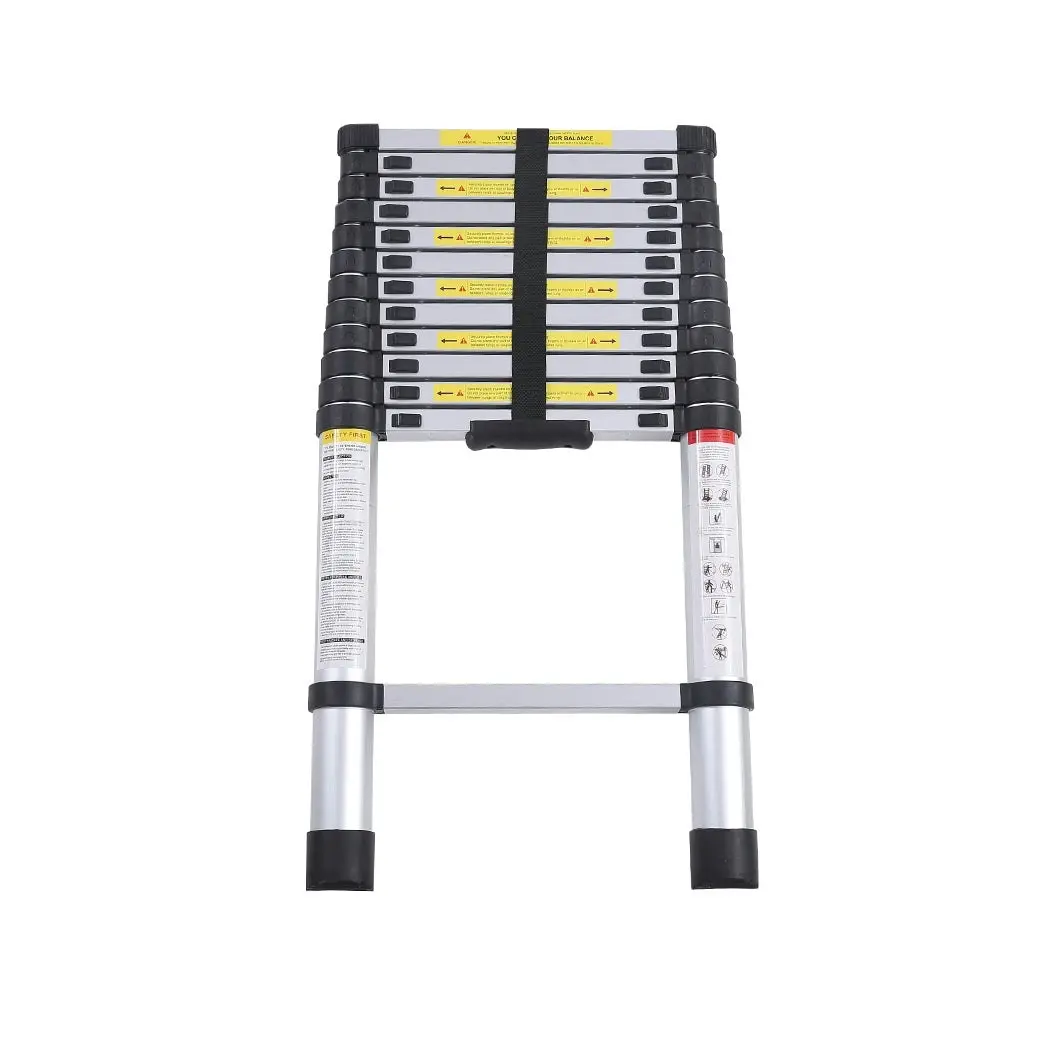 Traderight Multipurpose Ladder Portable Telescopic Extension Step Aluminium 3.8M