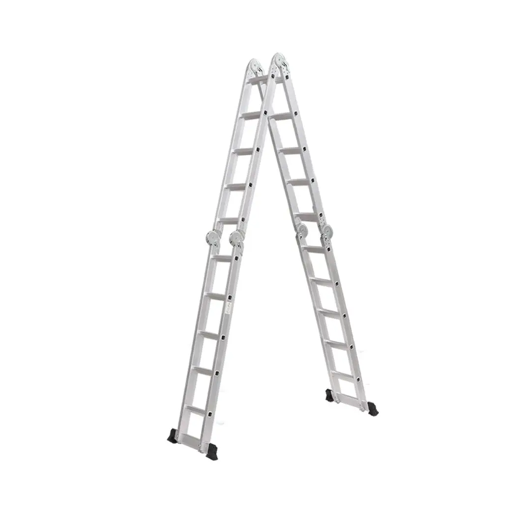 Traderight Multi Purpose Ladder Aluminium Folding Platform Extension Step 5.7M