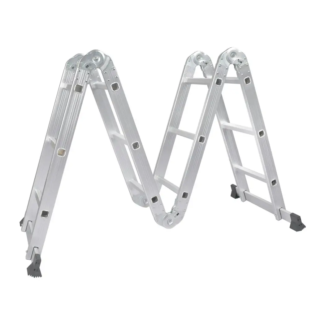 Traderight Multi Purpose Ladder Aluminium Folding Platform Extension Step 5.7M