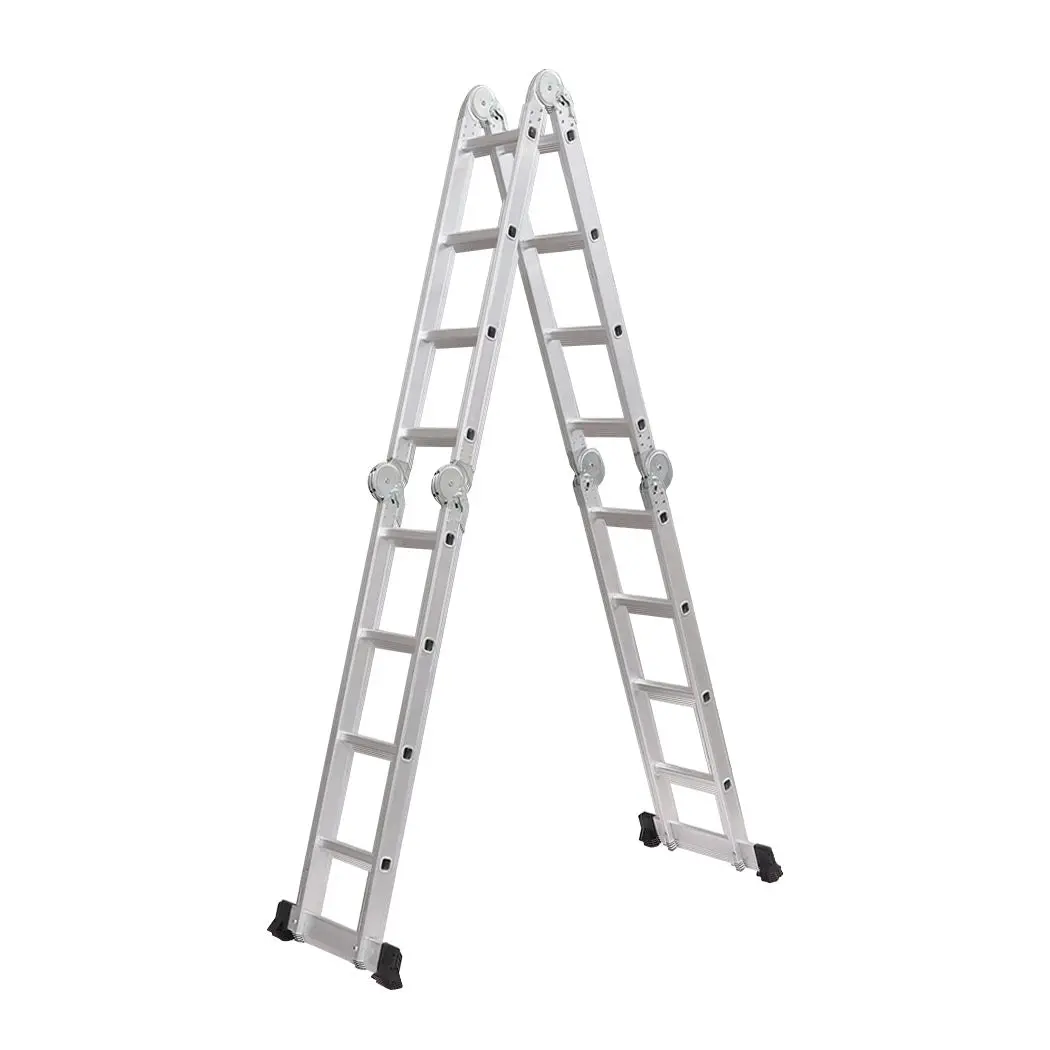 Traderight Multi Purpose Ladder Aluminium Folding Platform Extension Step 4.7M