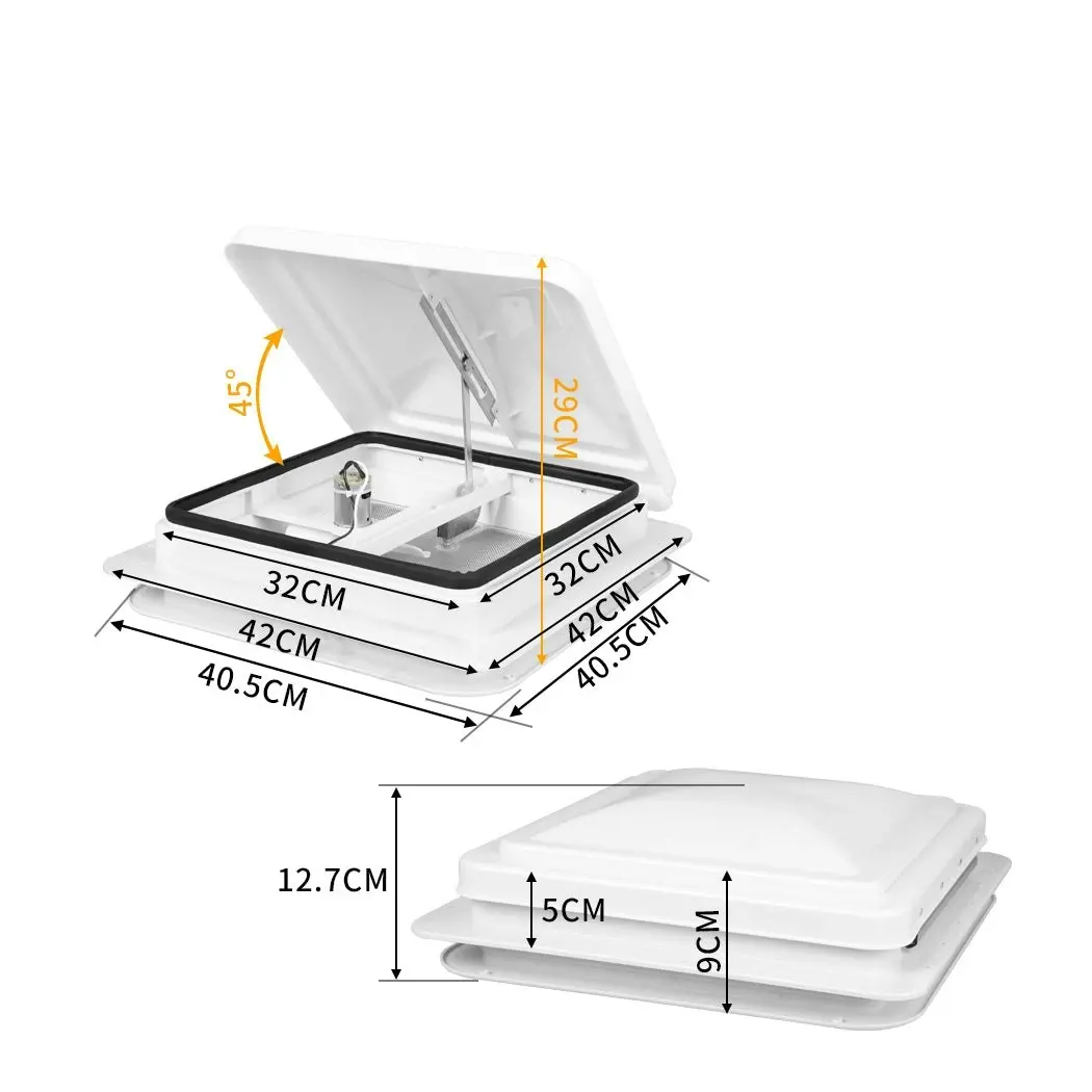 Manan Caravan Roof Vent 12V Fan Air Exhaust Hatch  RV 355x355mm Motorhome Camper