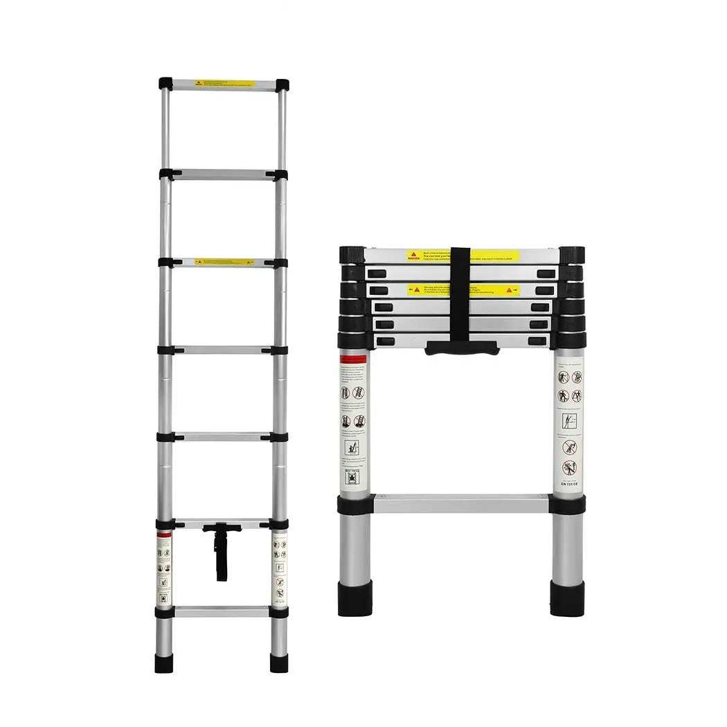 Traderight Multipurpose Ladder Telescopic Aluminium Extension Single-side 2M