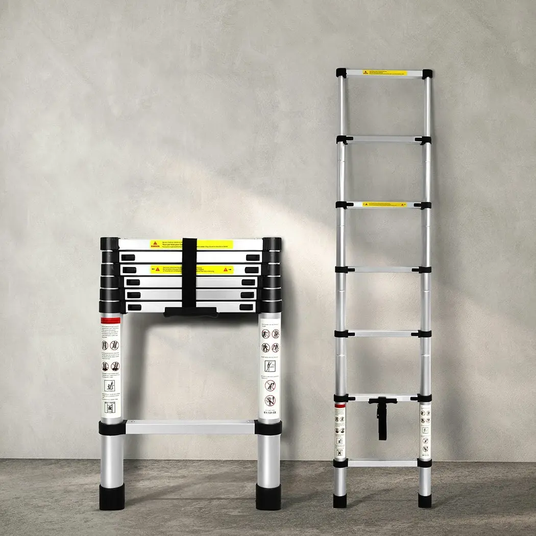 Traderight Multipurpose Ladder Telescopic Aluminium Extension Single-side 2M