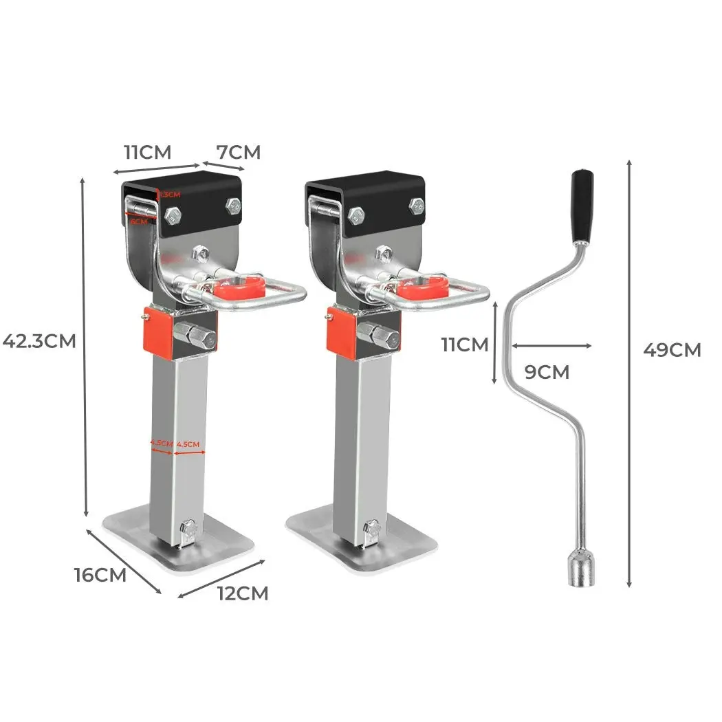 Manan 2X 410mm-545mm Drop Down Corner Steadies Legs 1200LB Caravan Trailer Steel