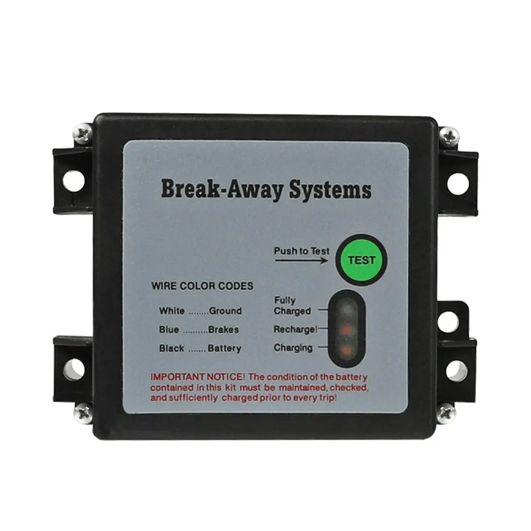 Trailer Breakaway System Kit Electric Brakes Away Switch Cable Battery System