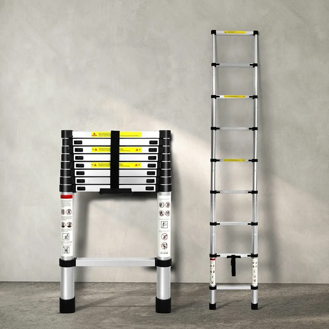 Traderight Multipurpose Ladder Telescopic Aluminium Extension Single-side 2.6M