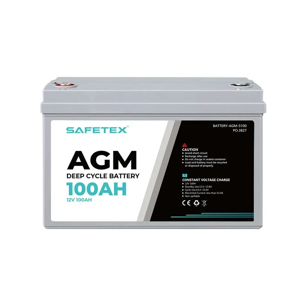 Safetex AGM Battery 100ah 12V Deep Cycle Mobility Scooter Golf Cart RV Camping