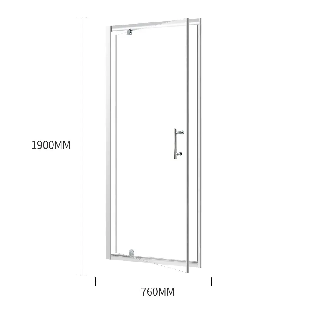 Levede Bath Shower Enclosure Screen Seal Strip Glass Shower Door 760x1900mm