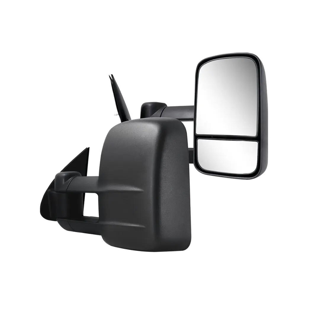 Galvan Pair Extendable Towing Mirrors Black for Toyota HILUX 2012-2015 Adjusting