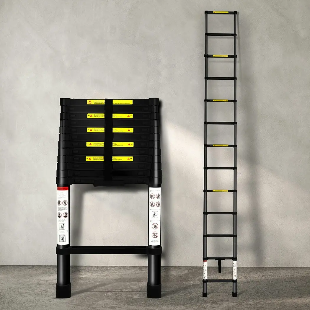 Traderight Multipurpose Step Ladder Telescopic Aluminium Extension Platform 3.8M