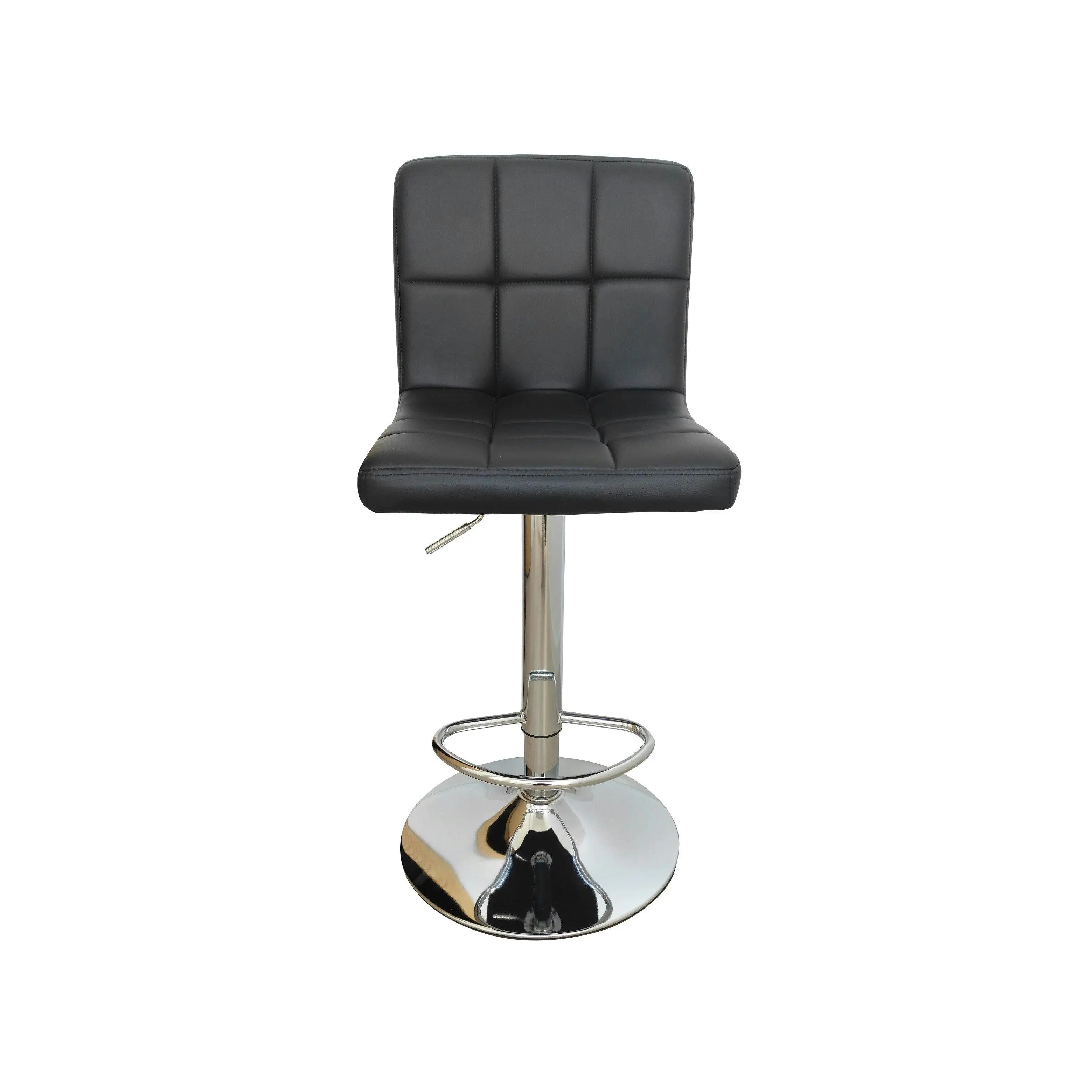 Chotto - Nomu Adjustable Swivel Leather Bar Stools - Black x 2