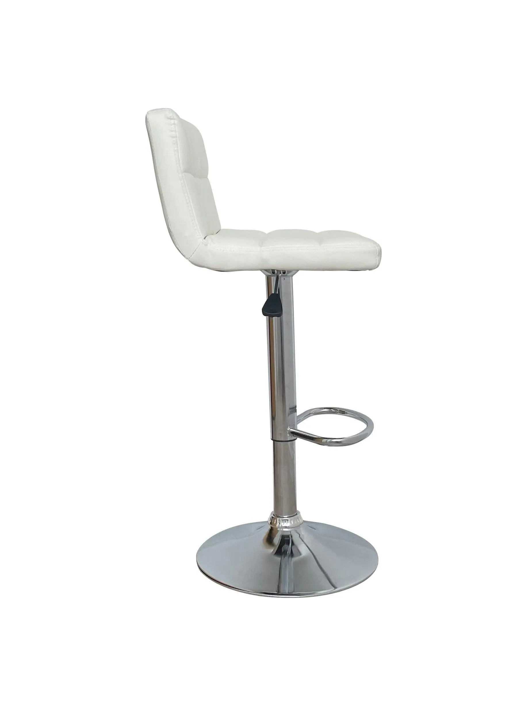 Chotto - Nomu Adjustable Swivel Leather Bar Stools - White x 2