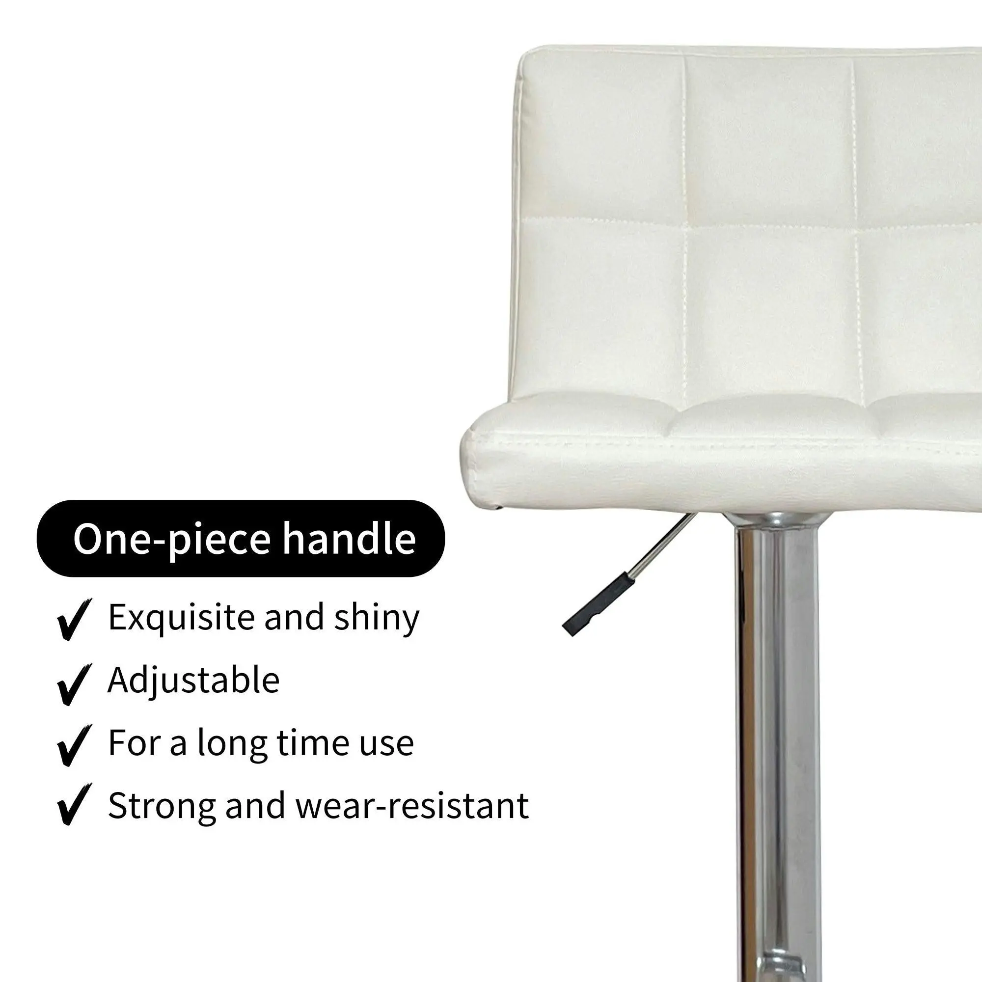 Chotto - Nomu Adjustable Swivel Leather Bar Stools - White x 2