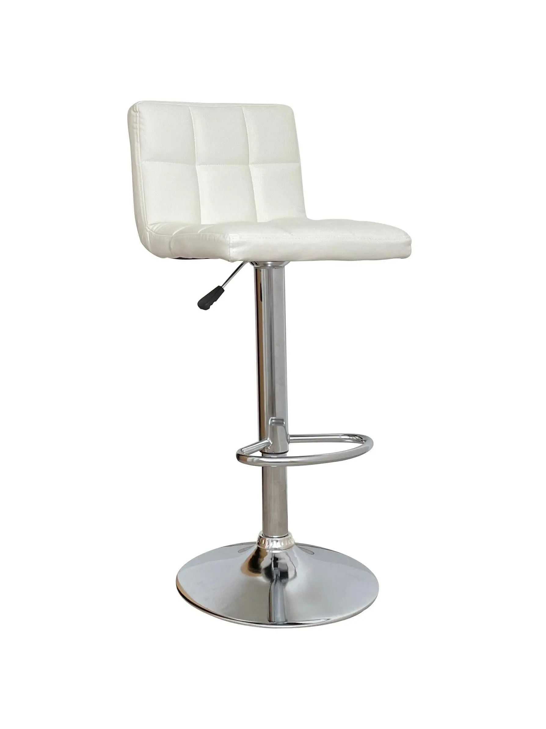 Chotto - Nomu Adjustable Swivel Leather Bar Stools - White x 2