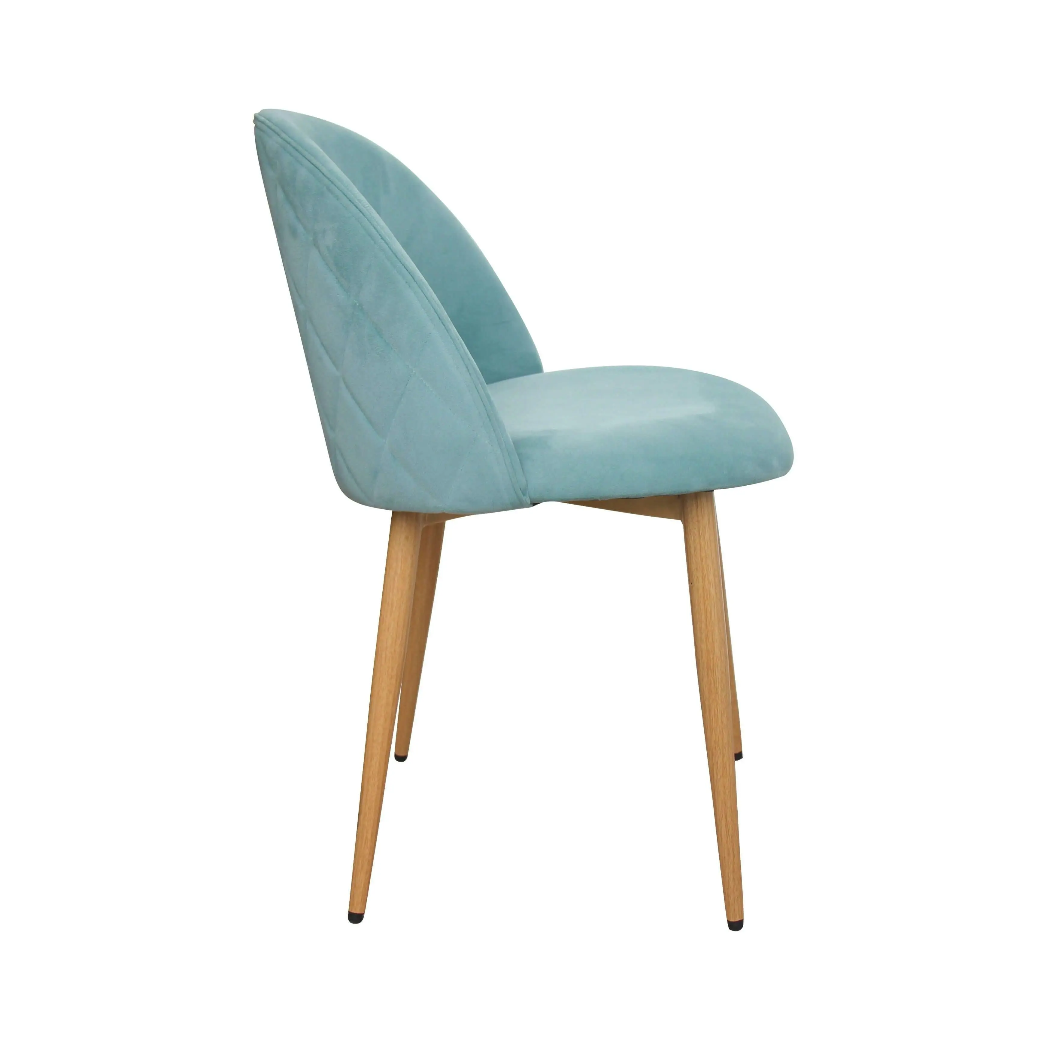 Chotto - Nami Velvet Seat Metal Leg Dining Chairs - Blue x 2