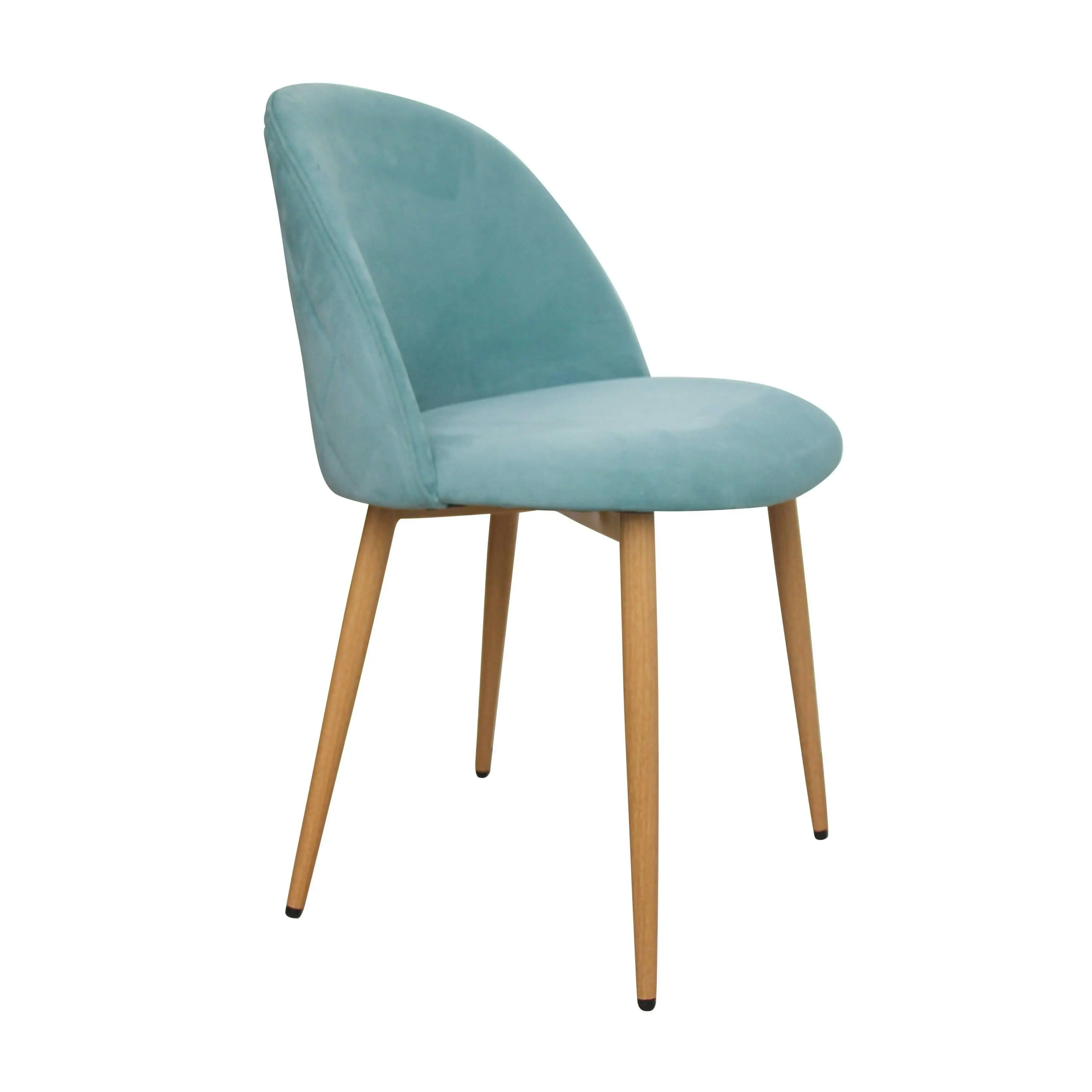 Chotto - Nami Velvet Seat Metal Leg Dining Chairs - Blue x 2