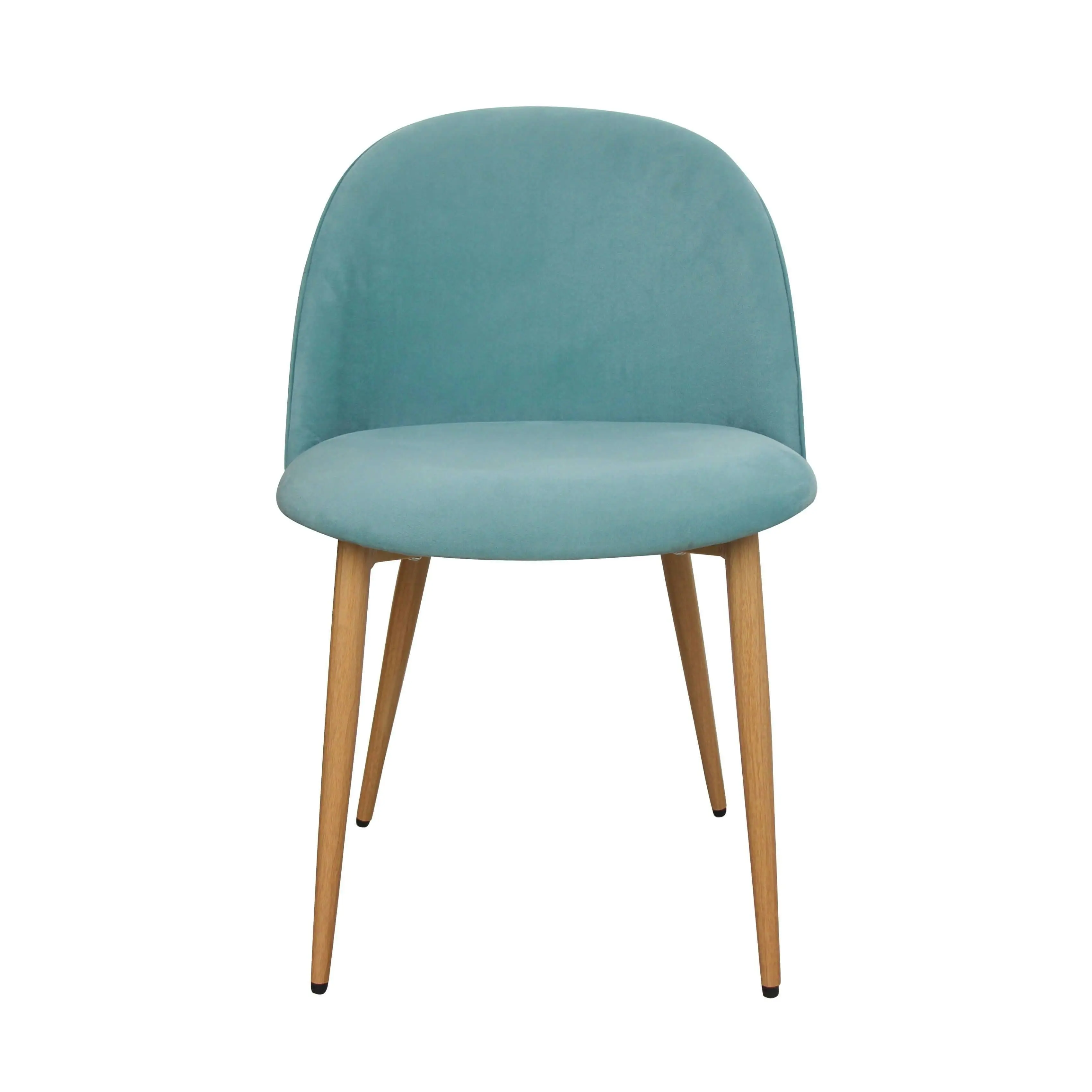 Chotto - Nami Velvet Seat Metal Leg Dining Chairs - Blue x 2