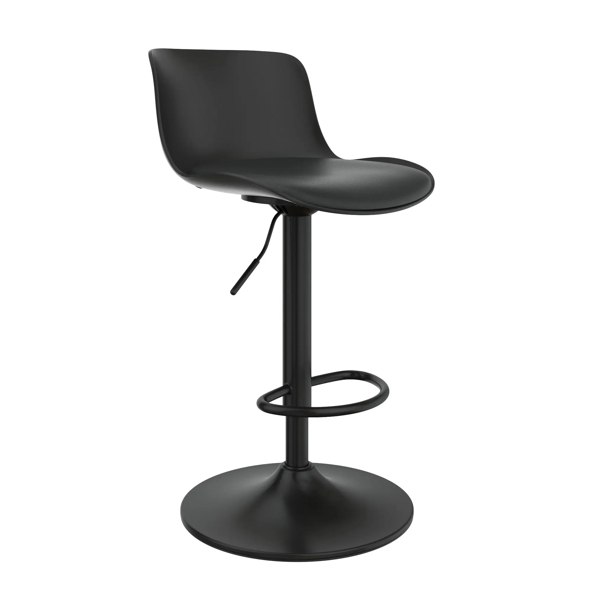 Chotto - Eri Adjustable Swivel Bar Stools with Padded Seat - Black x 2