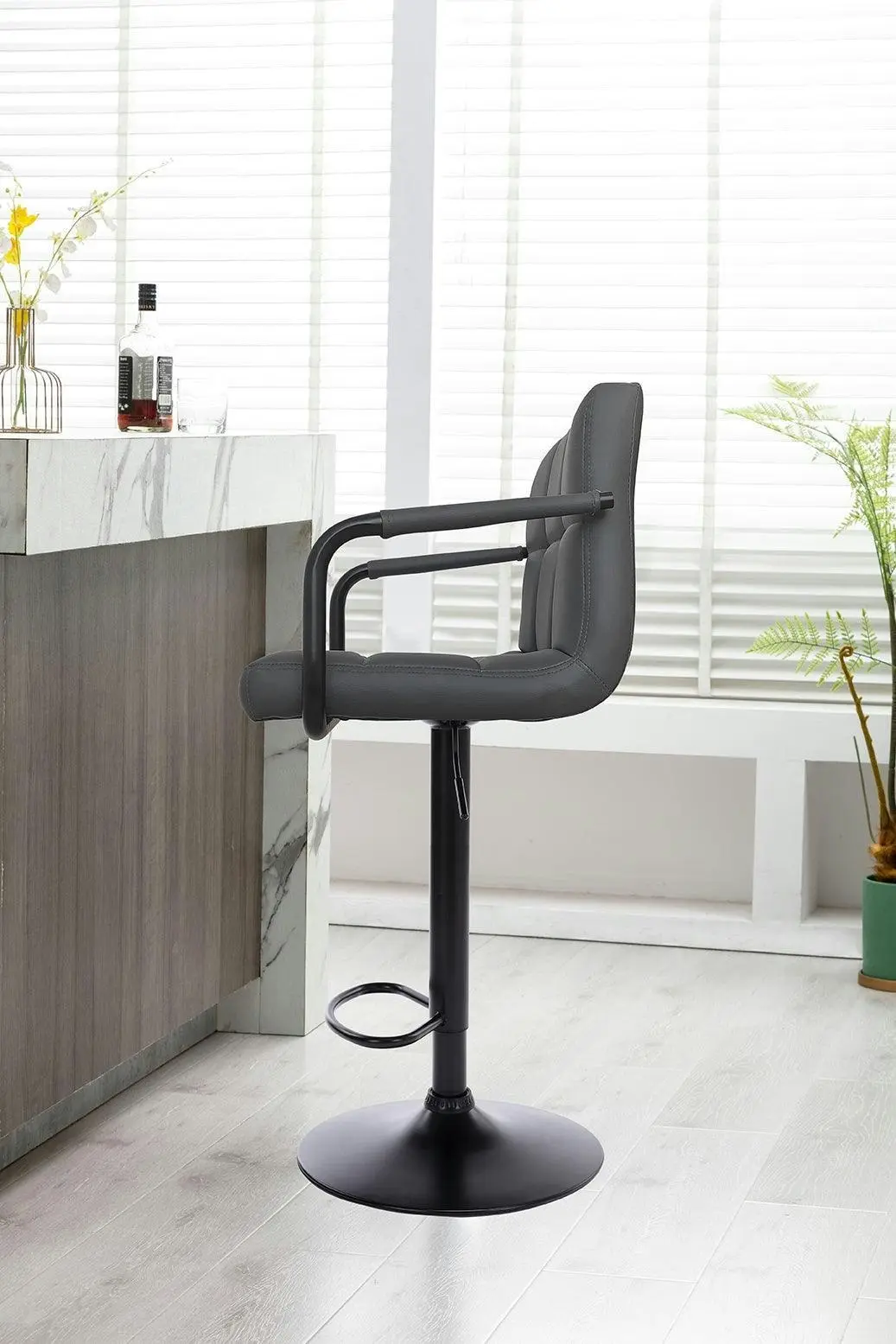 Chotto - Hiro Adjustable Swivel Bar Stool - Grey x 2