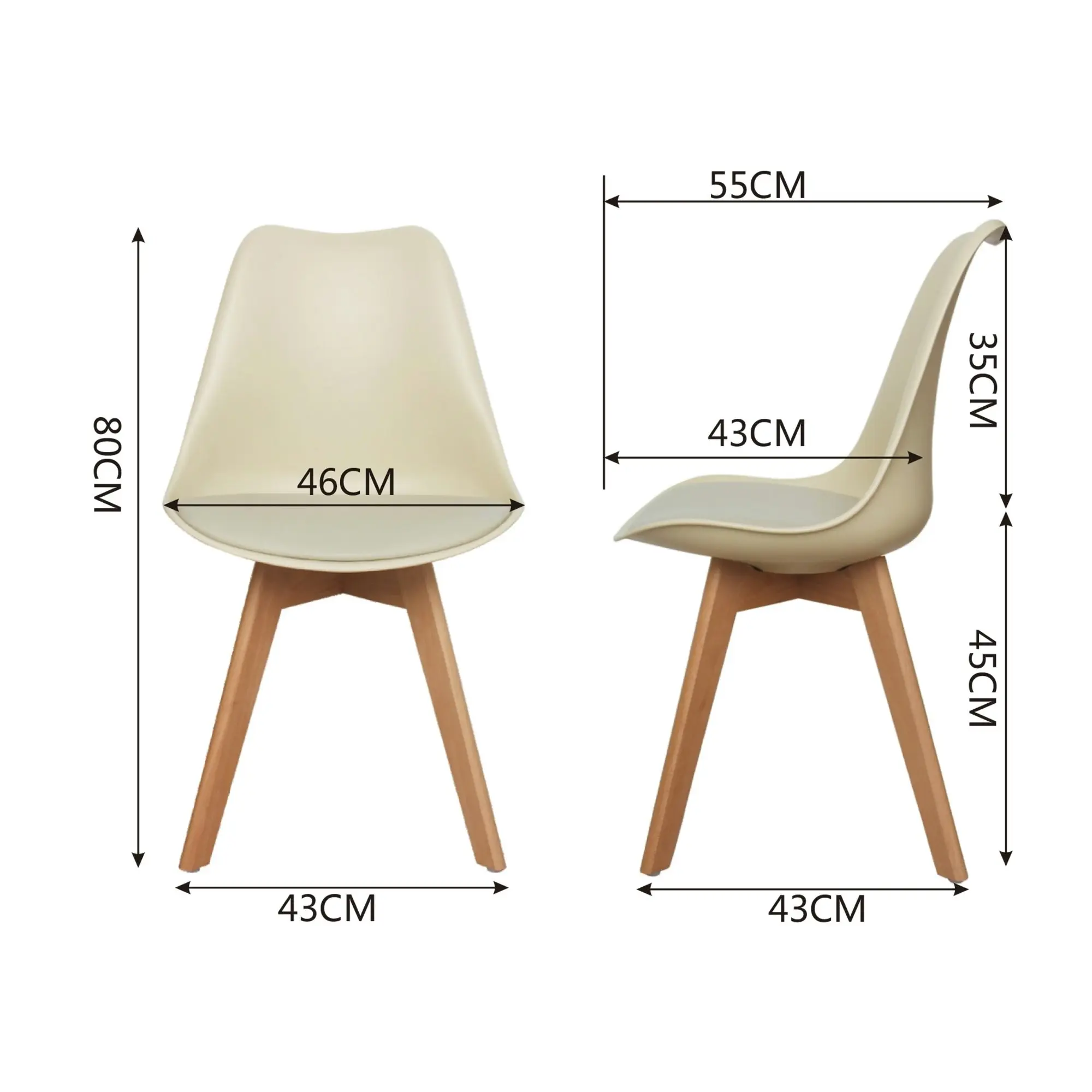 Chotto - Ando Dining Chairs - Beige x 4