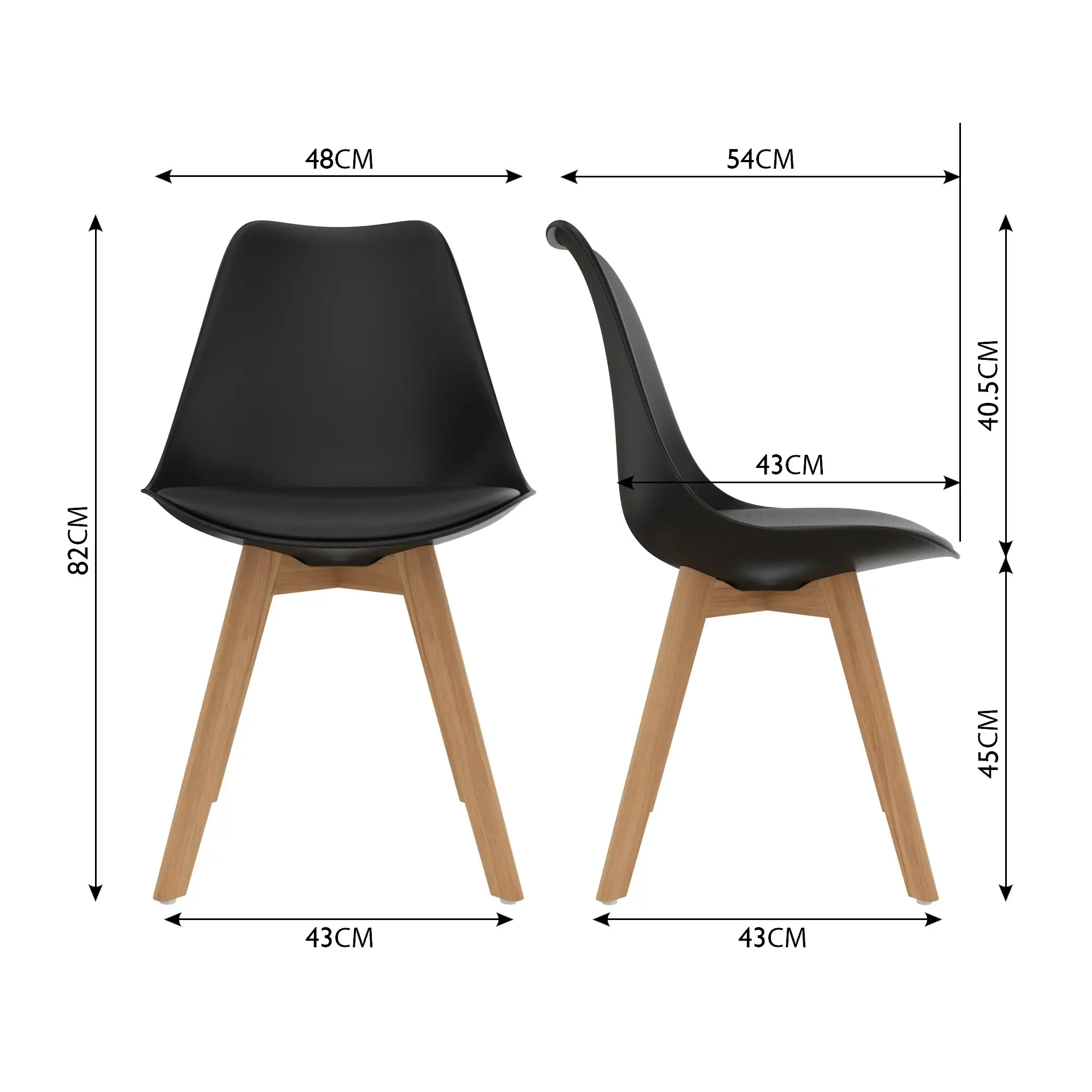 Chotto - Ando Dining Chairs - Black x 4