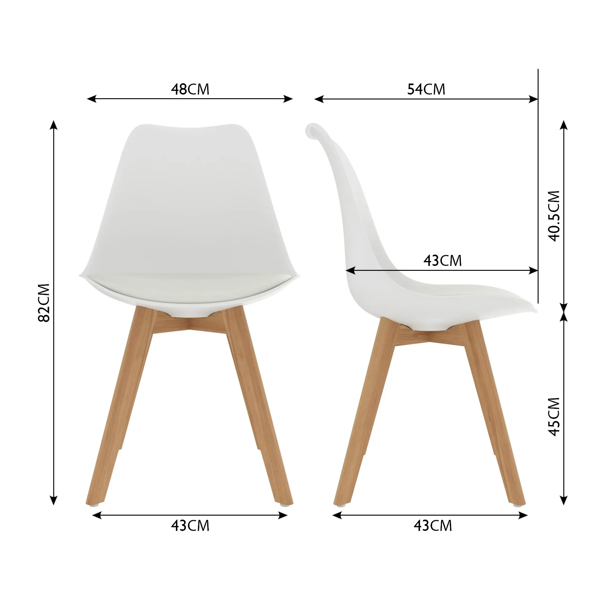 Chotto - Ando Dining Chairs - White x 4