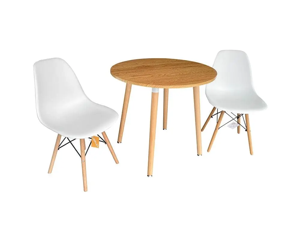 Chotto - Enso Round Top Dining Table with Wooden Legs - Wood