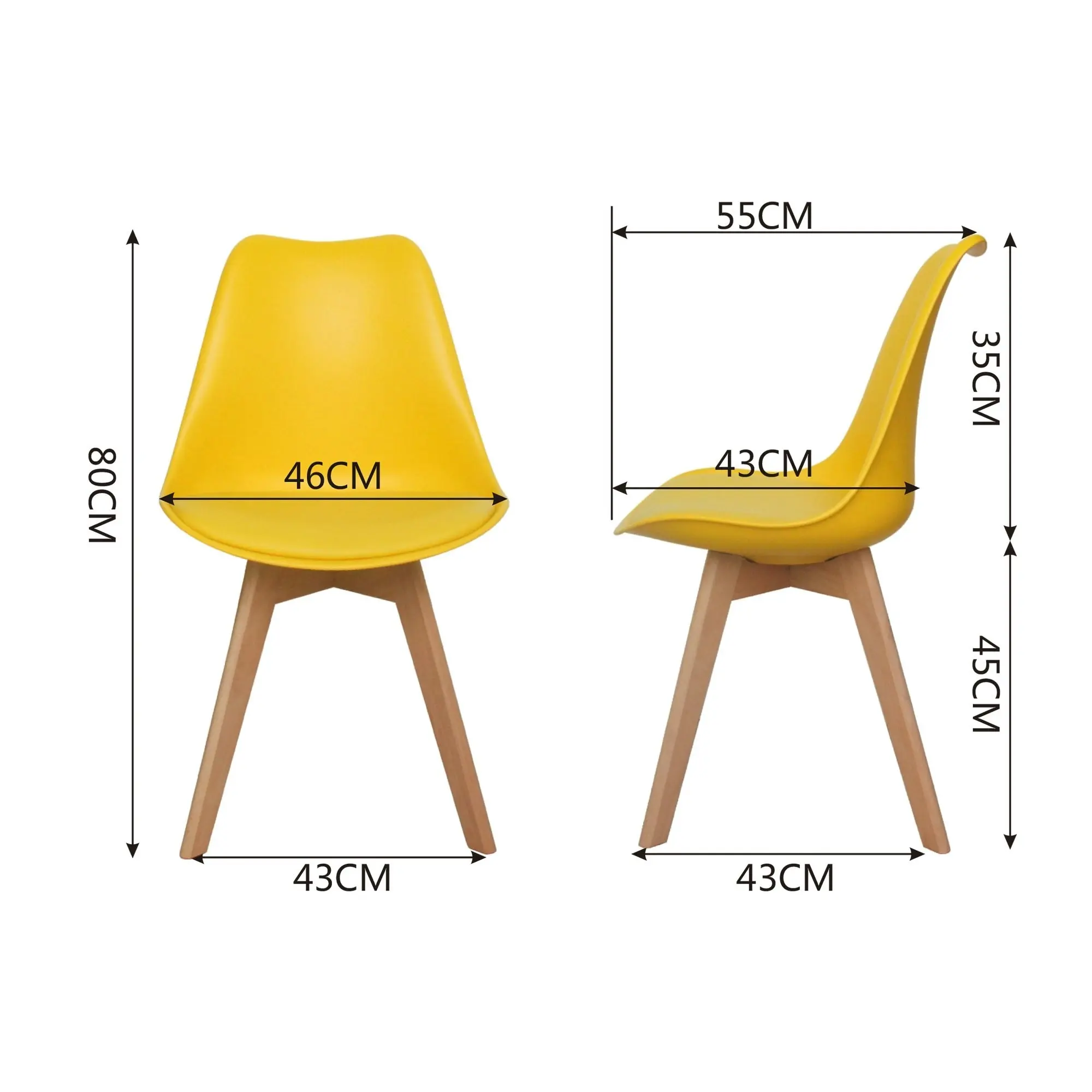 Chotto - Ando Dining Chairs - Yellow x 2