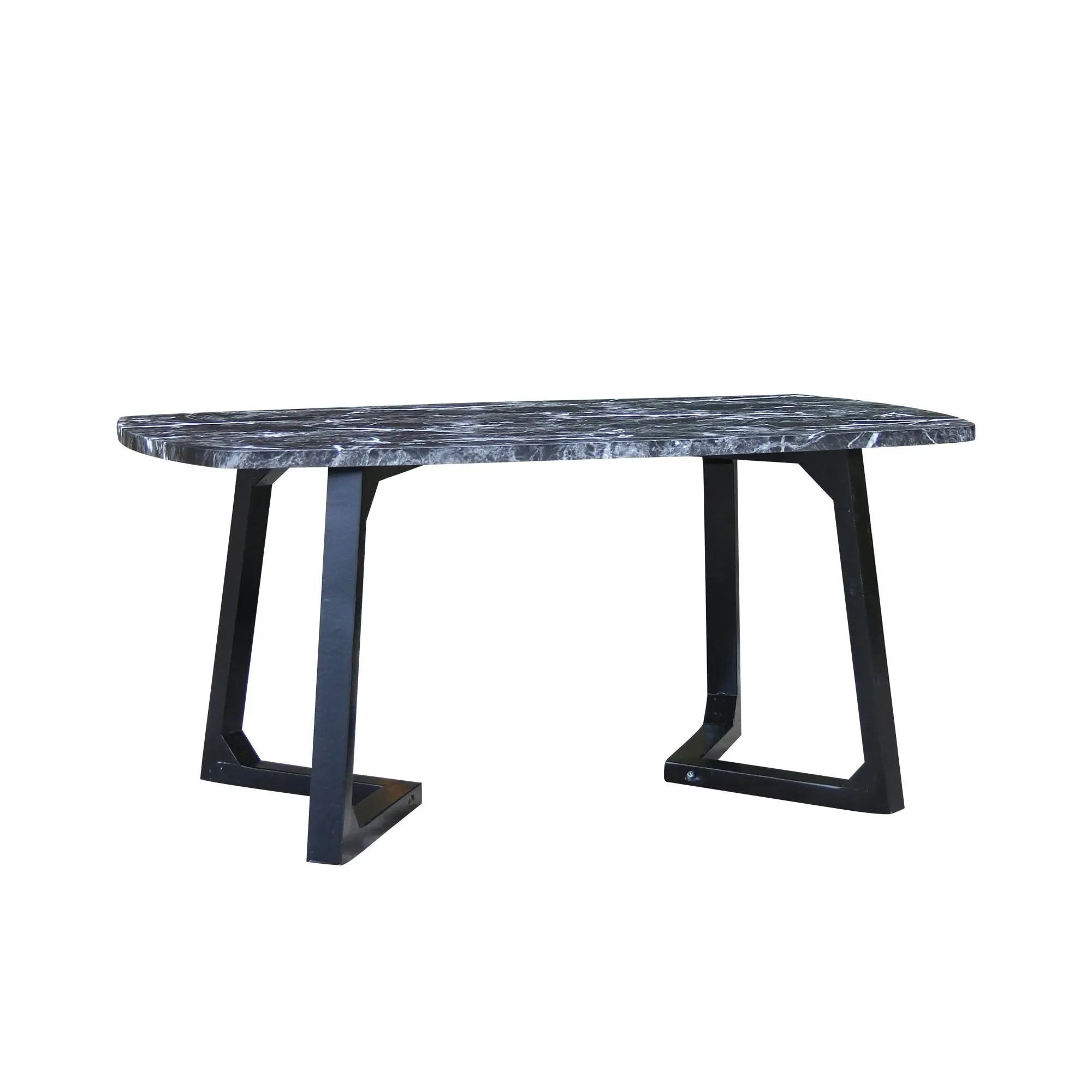 Chotto - Kika Rounded Rectangle Coffee Table - Black Marble Color