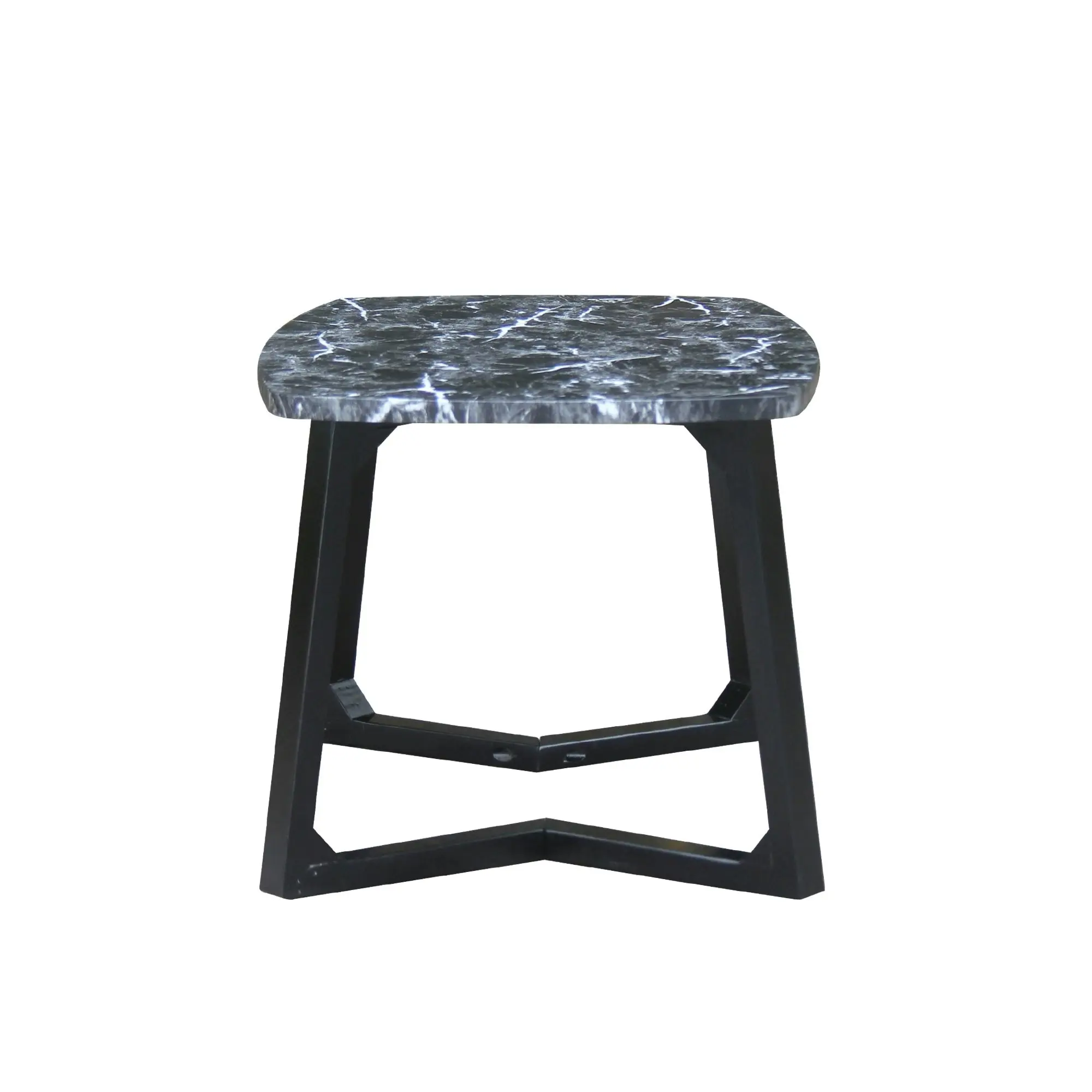 Chotto - Kika Rounded Rectangle Coffee Table - Black Marble Color