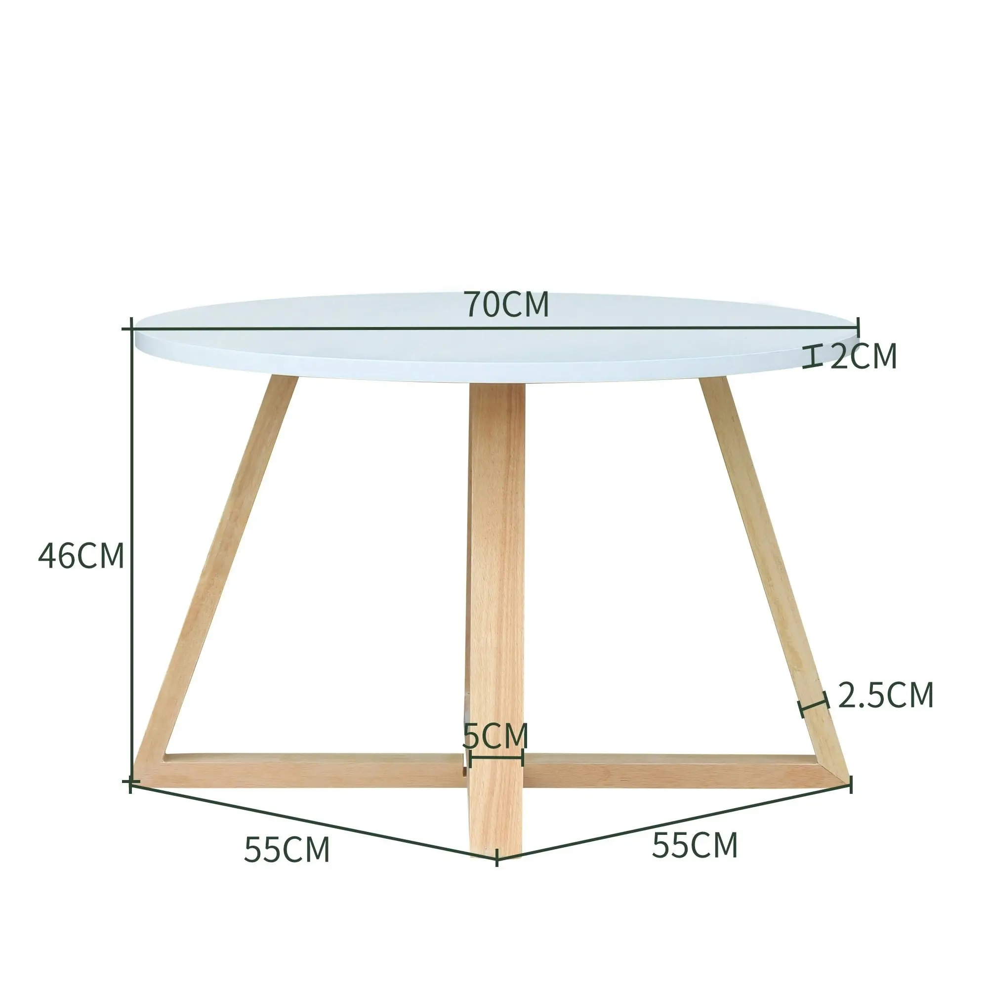 Chotto - Juji Round Top Coffee Table - White - 70cm