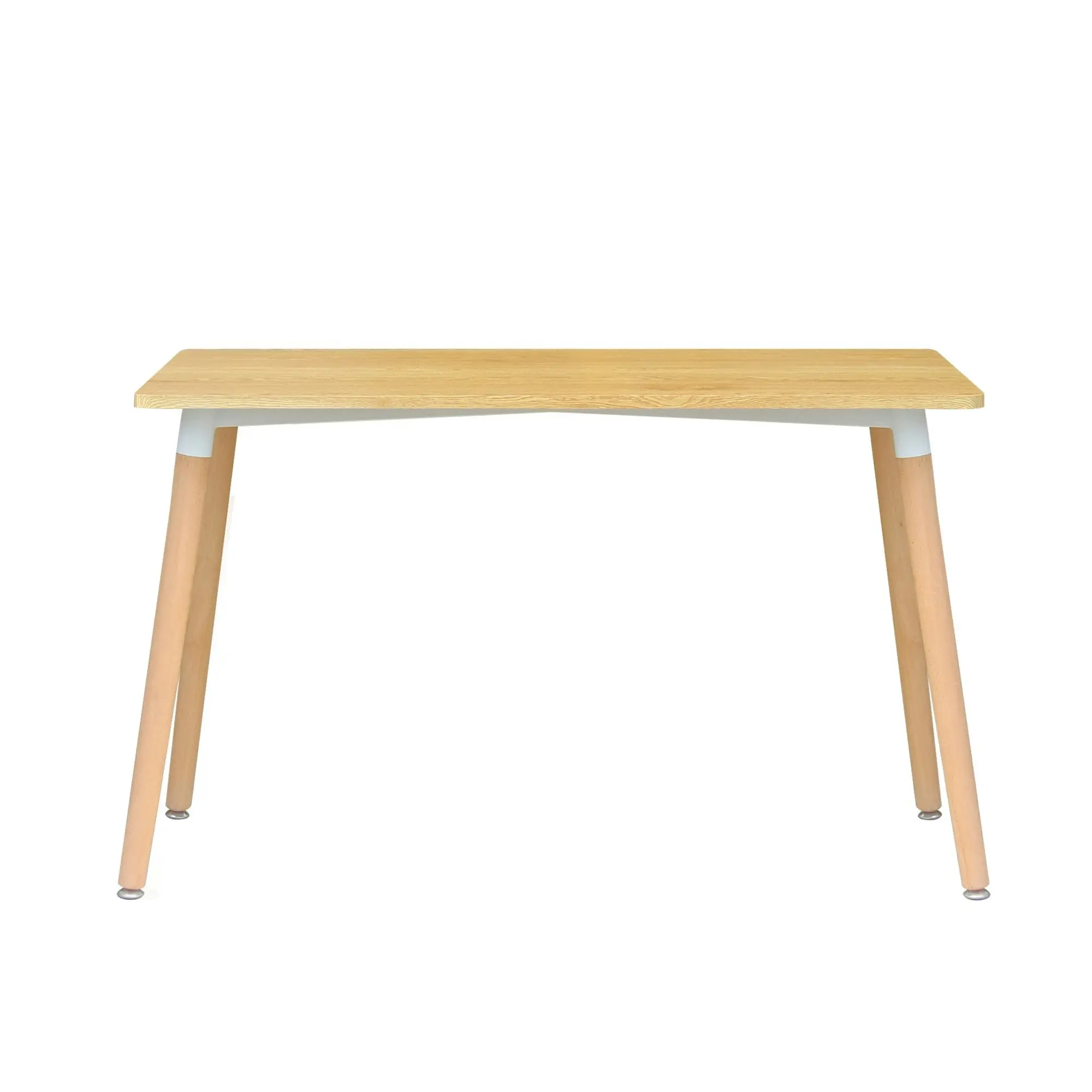 Chotto - Hako Rectangle Top Dining Table with Wooden Legs - Wood - 120cm